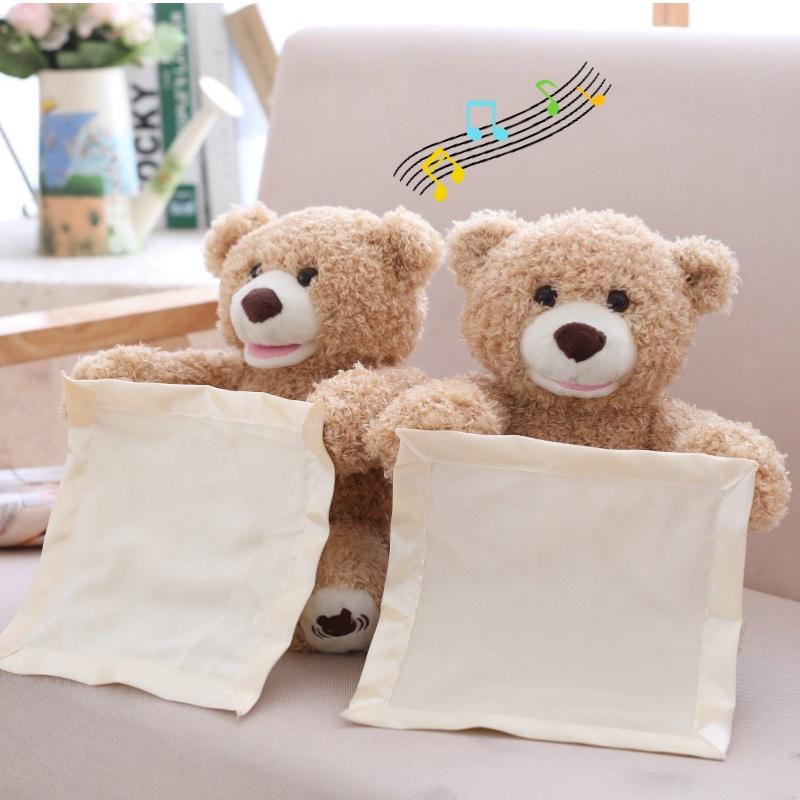 Cute Talking Teddy Bear Plush Toy 35cm Height Rechargeable Shy Face Battery Operated