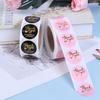500Pcs Thank You Sticker Wedding Decor Seal Stamping Pink Black Round Label