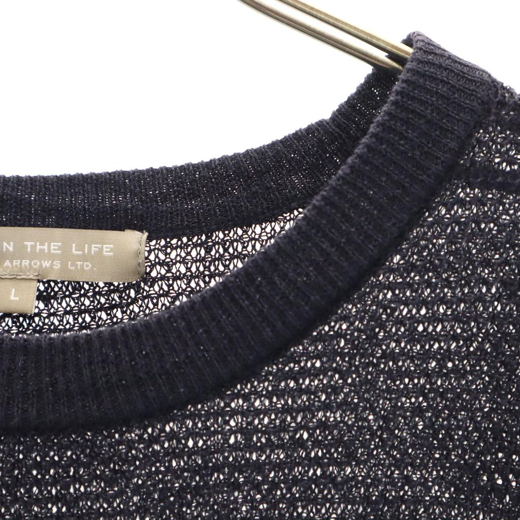 A day in the life UNITED ARROWS linen Short sleeve summer knit L Navy Men's Used