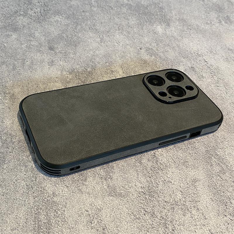 Текстура ретро-замши подходит для чехлов для телефонов Apple 14promax, IPhone13 Business 12 противоударных 11 защитных чехлов