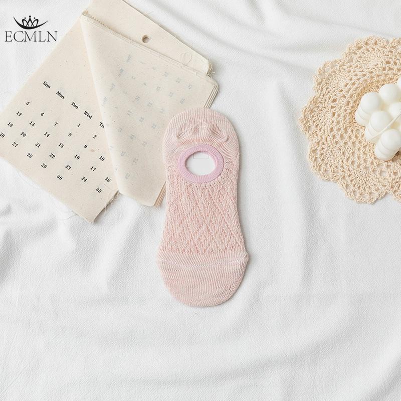 Women's Cotton Spring and Summer Boat Socks Invisible Socks Shallow Mouth Silicone Non-slip No-fall Heel Socks