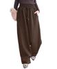 Curved Wide Cold Warm Winter Clothes Dark Brown [Kobe Lettuce] Fleece-lined Pants, Fur-lined Women's Pants, Protection, Pants, Loungewear, [M4155] M,