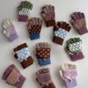 3-8Y Baby Gloves Five Finger Half Finger Gloves New Children's Winter Gloves Boys Girls
