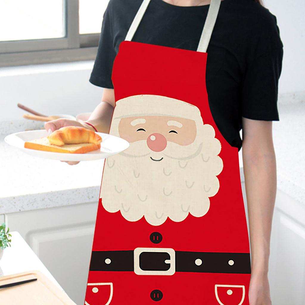 Рождественский фартук из хлопка и льна Merry Xmas Фартук Рождественские фартуки для рождественской вечеринки Aldult