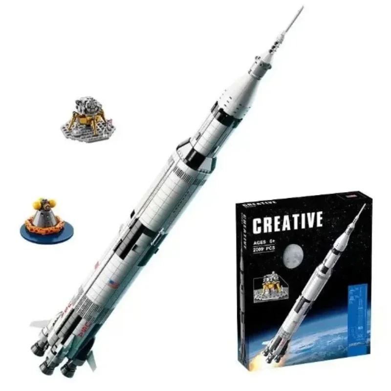 Конструктор Apollo Saturn V 92176 Космическая ракета Серия Идеи Кирпичики Развивающие игрушки для детей Подарки на день рождения и Рождество