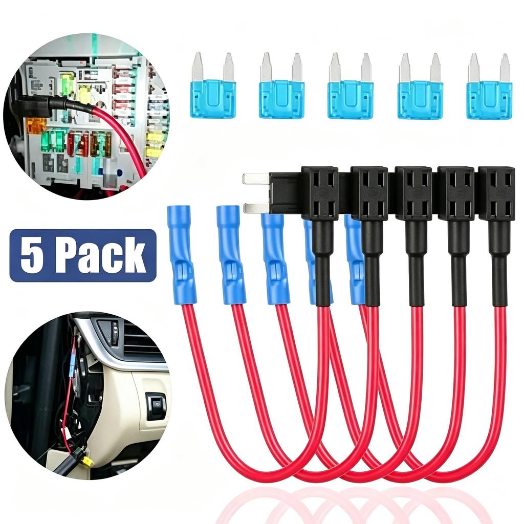 Automotive Fuse Set 5/10Pcs 12V Car Blade Fuse Holder Mini ATM ATO Add-a-Circuit Fuse TAP Adapter Fuse Fuse for Car Trucks Boats Fuses4