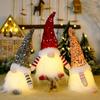 New Valentine's Day Decoration Christmas Sequins with Lights Rudolf Doll Christmas Glow Faceless Doll Decoration