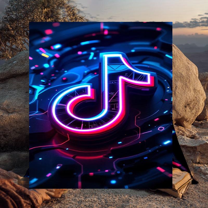 1PC Neon Tik-tok Logo Art Flannel Blanket Gift, Suitable for Both Men And Women, Soft Ideal for Beds And Sofa, Birthday Or Christmas Gift