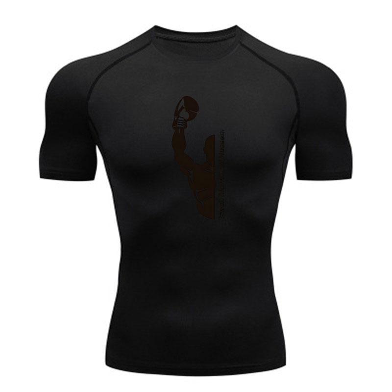 Men Compression Workout Sports T-Shirt, Breathable Slim Fit