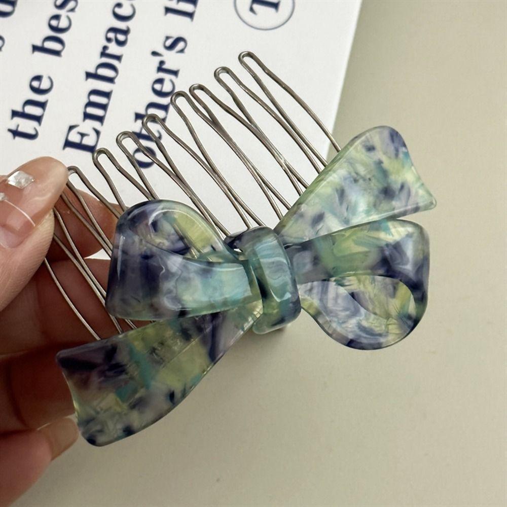 Barrettes Bowknot Hairpin Women Hair Comb Korean Barrettes Acetic Acid Hair Clips Girl Bangs Clip