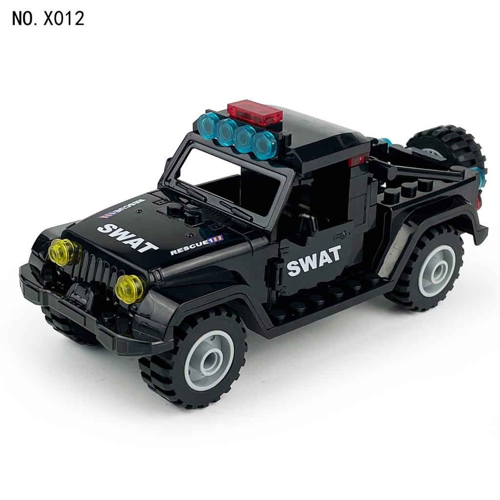Cobra Pickup Truck X012 Small Particle Assembled Building Block Children'S Toys Black Car Model Swat Miniature Accessories