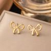 Trendy Classic Stainless Steel Bow Charm Jewelry Set for Women And Girls - Necklace Bracelets Earrings Choker Party Gift