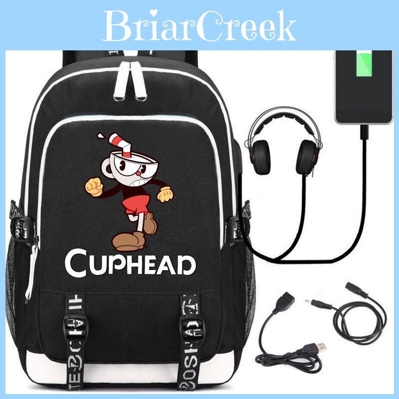 Прочный рюкзак Cuphead с портом USB-зарядки и мягкими плечевыми ремнями