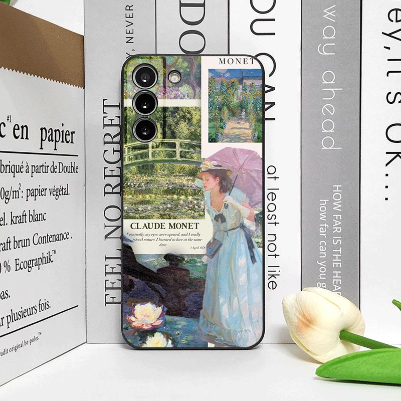 Роскошный красивый чехол для телефона девушки для Samsung Galaxy S25 S24 S23 Ultra S22 Plus S21 FE S25 Edge Мягкая крышка Coque Искусство Клода Моне