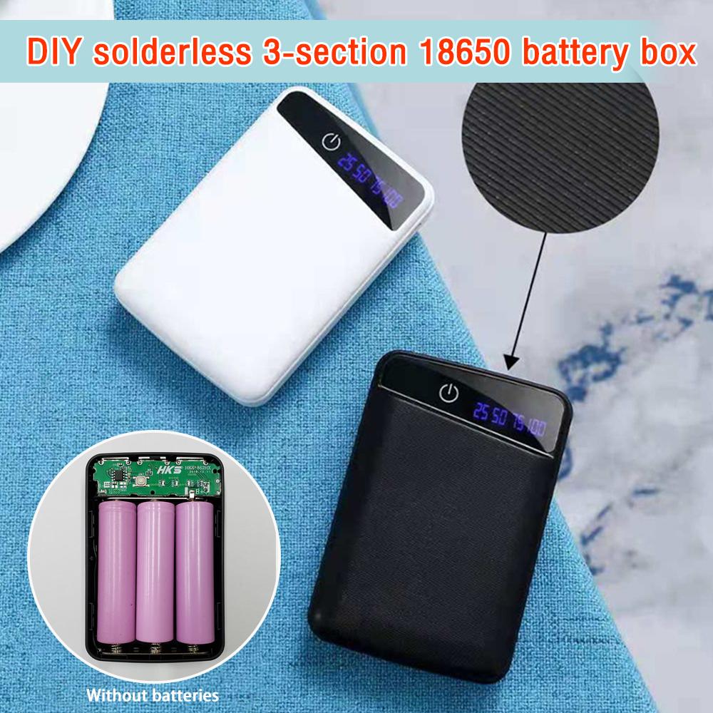 Корпус Power Bank 18650 DIY, 3 USB-выхода, пластиковый корпус с ЖК-дисплеем, корпус для портативного аккумулятора, без пайки