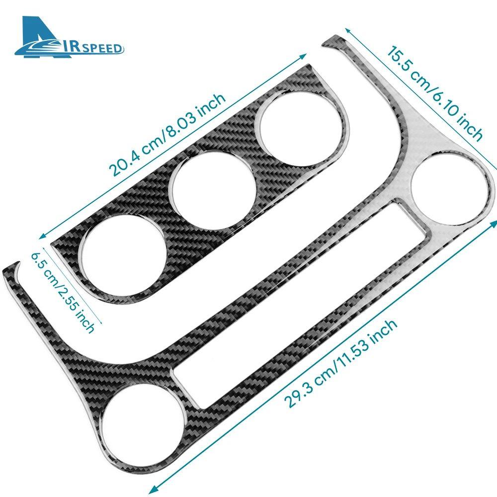 Real Soft Carbon Fiber Sticker For Jeep Wrangler JK JKU 2011 2012 2013 2014 2015 2016 2017 Car AC Cigarette Light Panel Trim