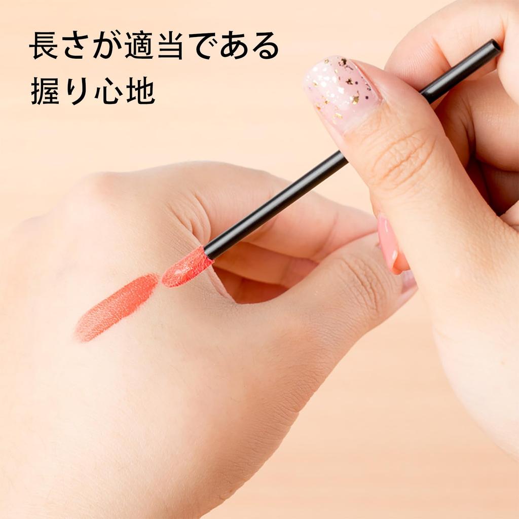 ALLVD Disposable Lip 100 Portable and Hollow Stick Design for Lip and Professional Makeup Brushes, Pieces, Convenient, Gloss, Lipstick, (Black)