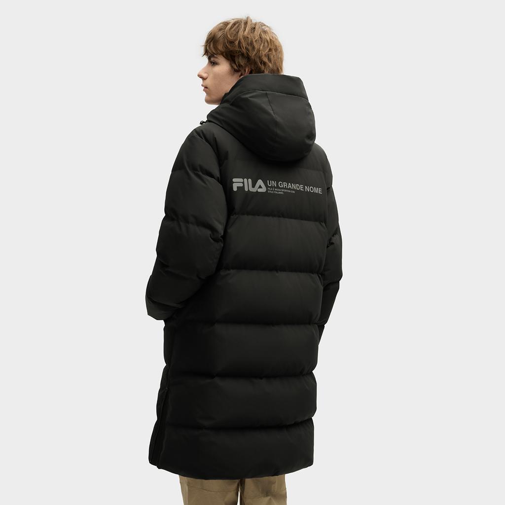 Fila Оригинальная Мода Простая Личность Трендовая Повседневная Универсальная Удобная Длинная Пуховая Куртка с Капюшоном Мужская верхняя одежда F11M549904FBK