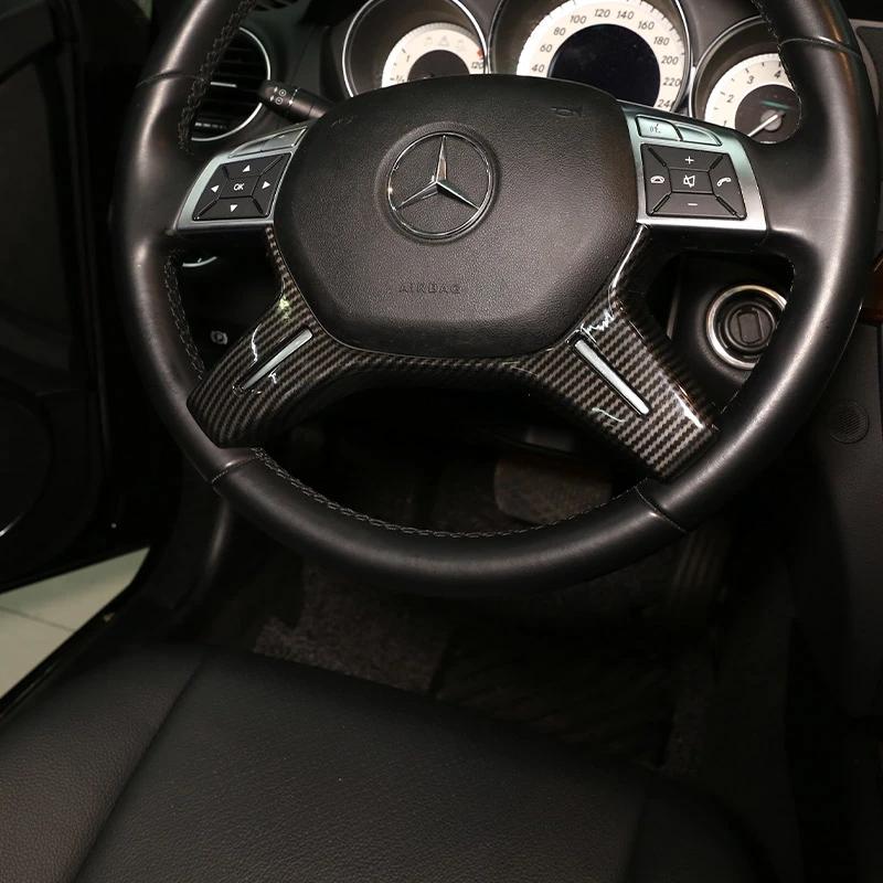 Углеродное волокно для Mercedes Benz C Class W204 C180 C200 2011-13 CarABS, декоративная отделка рулевого колеса E ML GL Class W212 X166