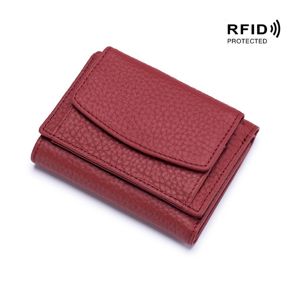 Genuine Leather Women Wallets and Purses Fashion Small Wallet with Mini Coin Pocket Rfid Blocking Purse
