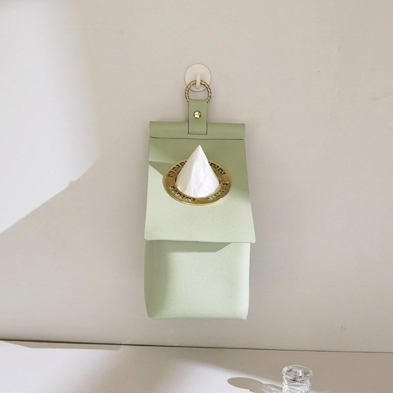 Leather Toilet Tissue Box easy installs Not Damage Wall Hanging Roll Case Paper Towel Holder for Kitchen Bathroom Use