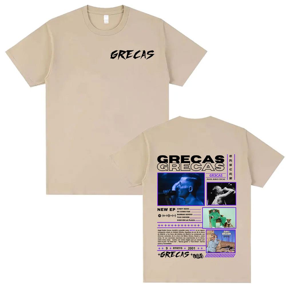 Rapper Grecas Album Tour 2025 Graphic Tshirts Unisex Women Harajuku Hip Hop T Shirts Summer Pop Music Oversized Tshirt Streetwear