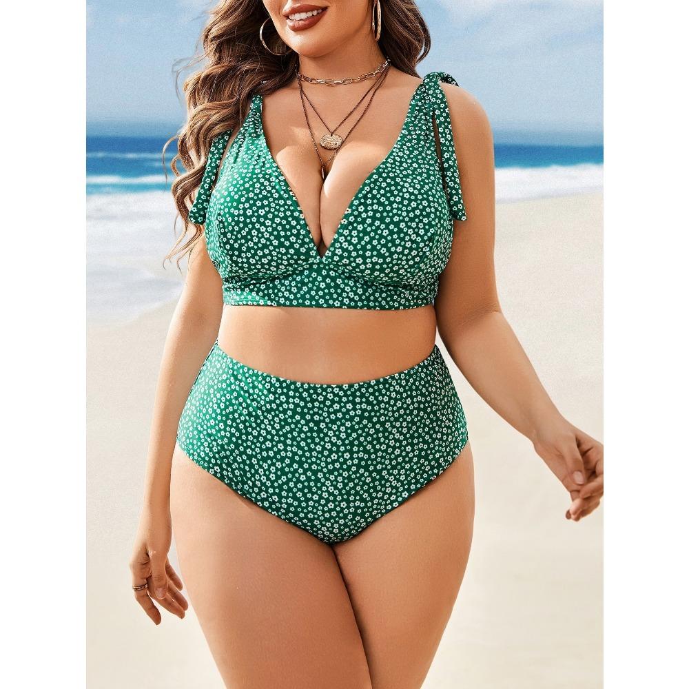 Three-piece New Sexy Suit Split Swimsuit Color Printed Large Size Swimsuit