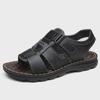 Men's 2024 Summer Genuine Leather Breathable Sandals - Versatile, Soft Bottom, Beach-Ready.