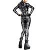 Halloween Costume Clock Gear Digital Printing Steampunk Tights Onesie Woman