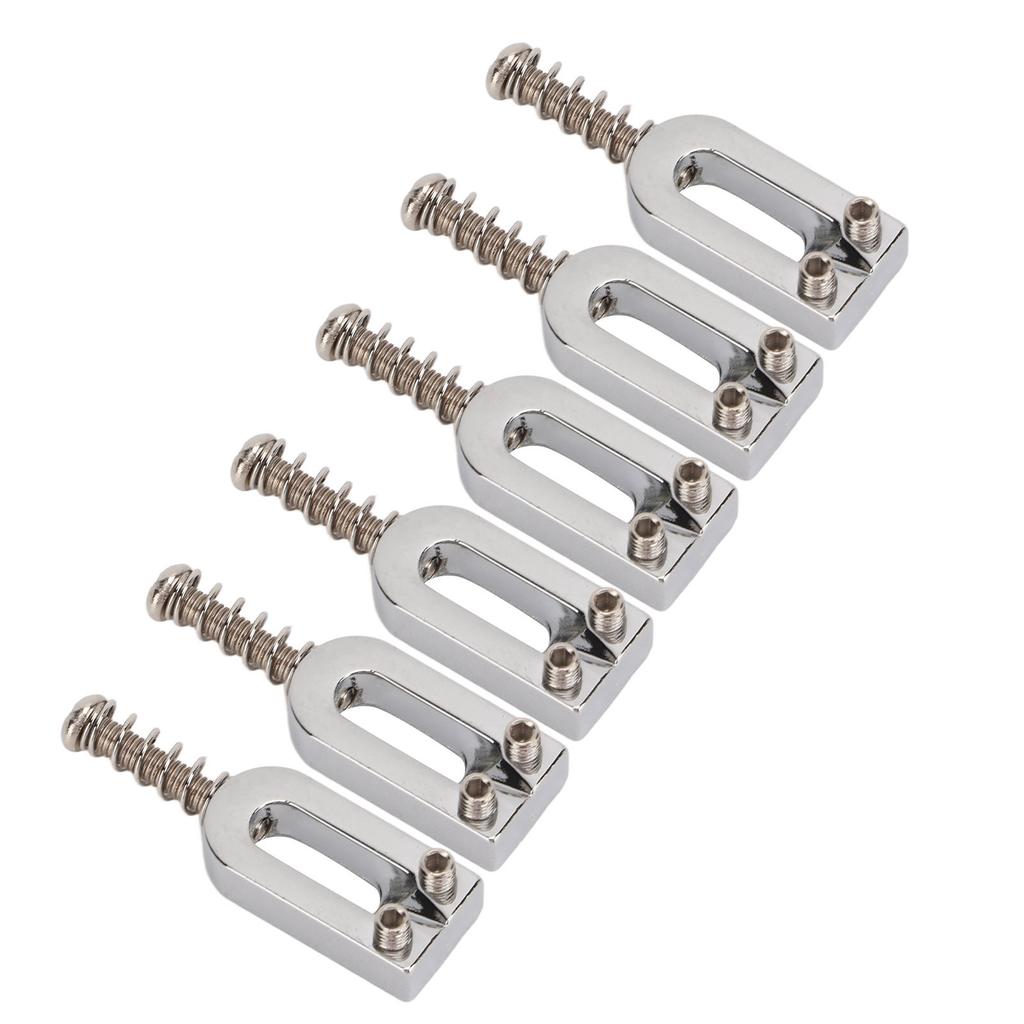 6Pcs U Shaped Electric Guitar Bridge Saddles Tremolo Metal Roller Screw Saddle Replacement