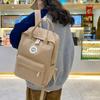 College Style Junior High School Student Schoolbag Solid Color Student Backpack Women's Nylon Backpack