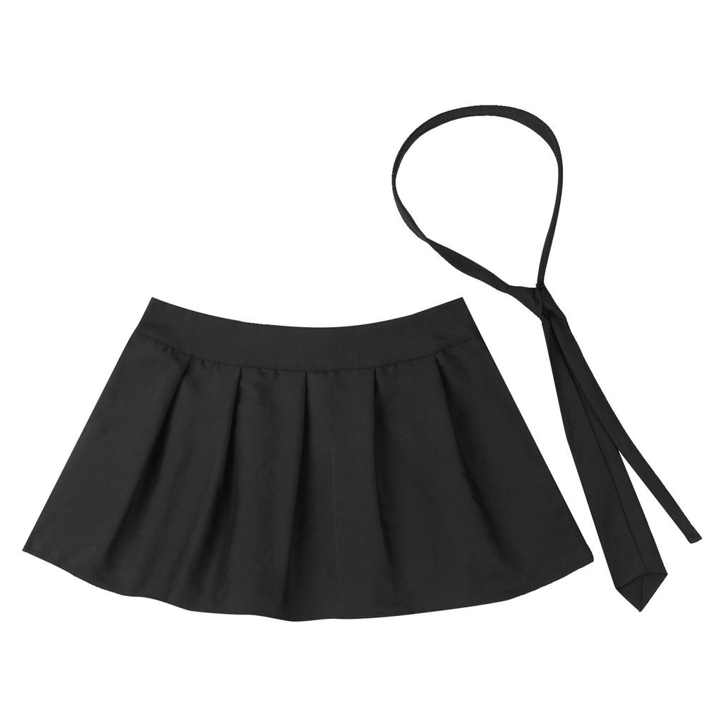 Женская плиссированная мини-юбка с галстуком, юбки для косплея, клубный костюм