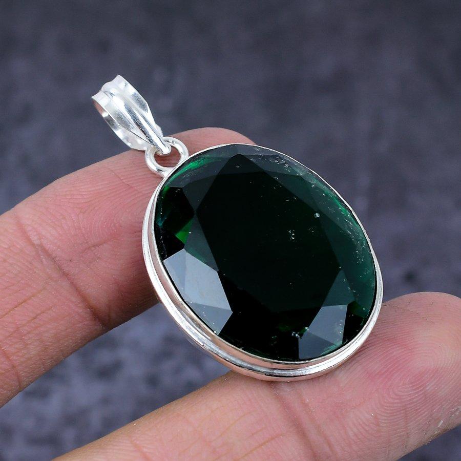 Ювелирный кулон ручной работы из стерлингового серебра 925 пробы с натуральным драгоценным камнем перидот 1,77 дюйма S9n27
