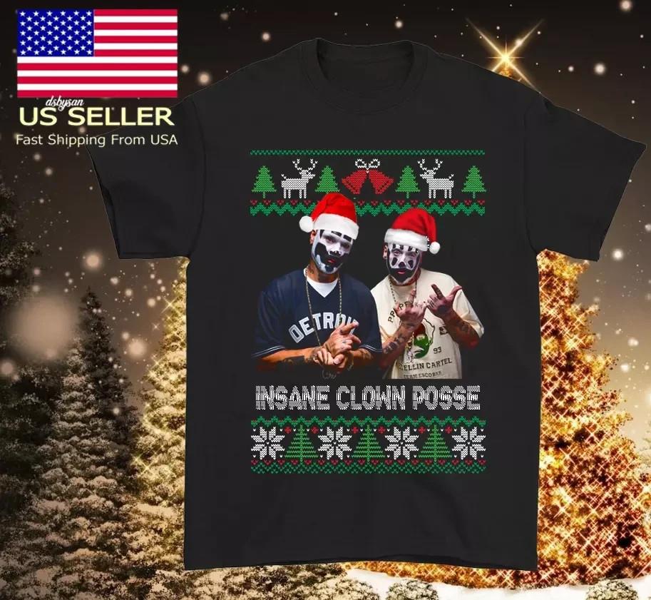 ICP Insane Clown Posse Уродливая Рождественская Футболка Полный Размер S-5XL Унисекс Футболка