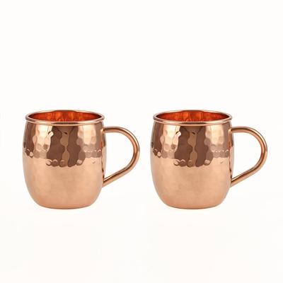 Медная кружка-мул, Кружка для пива Moscow Mule, Сервировочная посуда для коктейлей, Посуда для напитков и барная посуда, Напитки и подарки, Лучшее для вечеринок (500 мл) Набор из 2