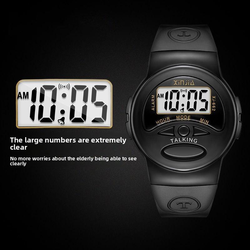 Цифровой голосовой отчет Пожилые часы с объявлением времени для пожилых и слепых пользователей