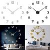 Large Number Wall Clock 3D Mirror Sticker Modern Home Office Decor Art Decal