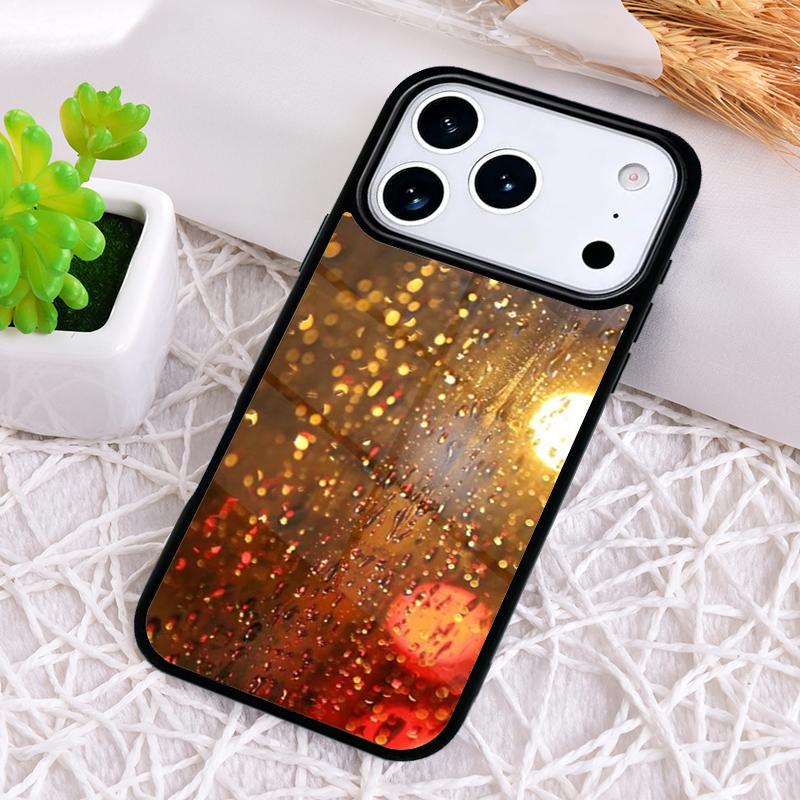Капли Дождя на Окне Ударопрочный Чехол для Телефона для iPhone 17 Air 16e 15 11 12 14 13 Pro Max Чехол Coque