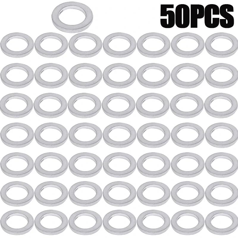 10-100pcs M14 Car Sealing Gasket Aluminum Screw Washer Auto Engine Bottom Oil Drain Screw Sealing Gasket Accessories for Honda