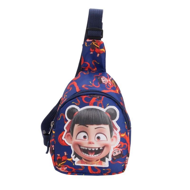 Cartoon Ne Zha Printed Shoulder Chest Bags Anime Peripheral Children Wallet