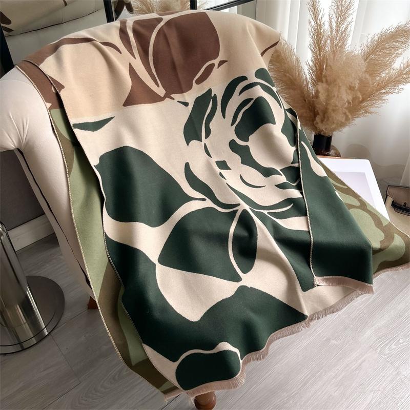 NEW Brand Warm Cashmere Poncho Shawl Scarf Luxury Print Thick Pashmina Winter Blanket Wraps Bufanda Casual Hijab Stoles Echarpe
