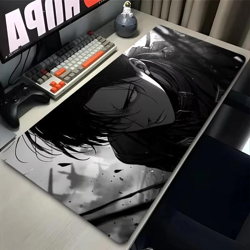 Japan Anime Mousepad PC Gamer Cabinet Keyboard Rug XXL Levi Ackerman Extended Desk Mat Laptop Attack on Titan Mouse Pad Carpet