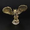 Solid Brass Owl Figurine Miniature Tea Pet Crafts Keychain Accessories Desktop Small Ornament Animal Home Decoration