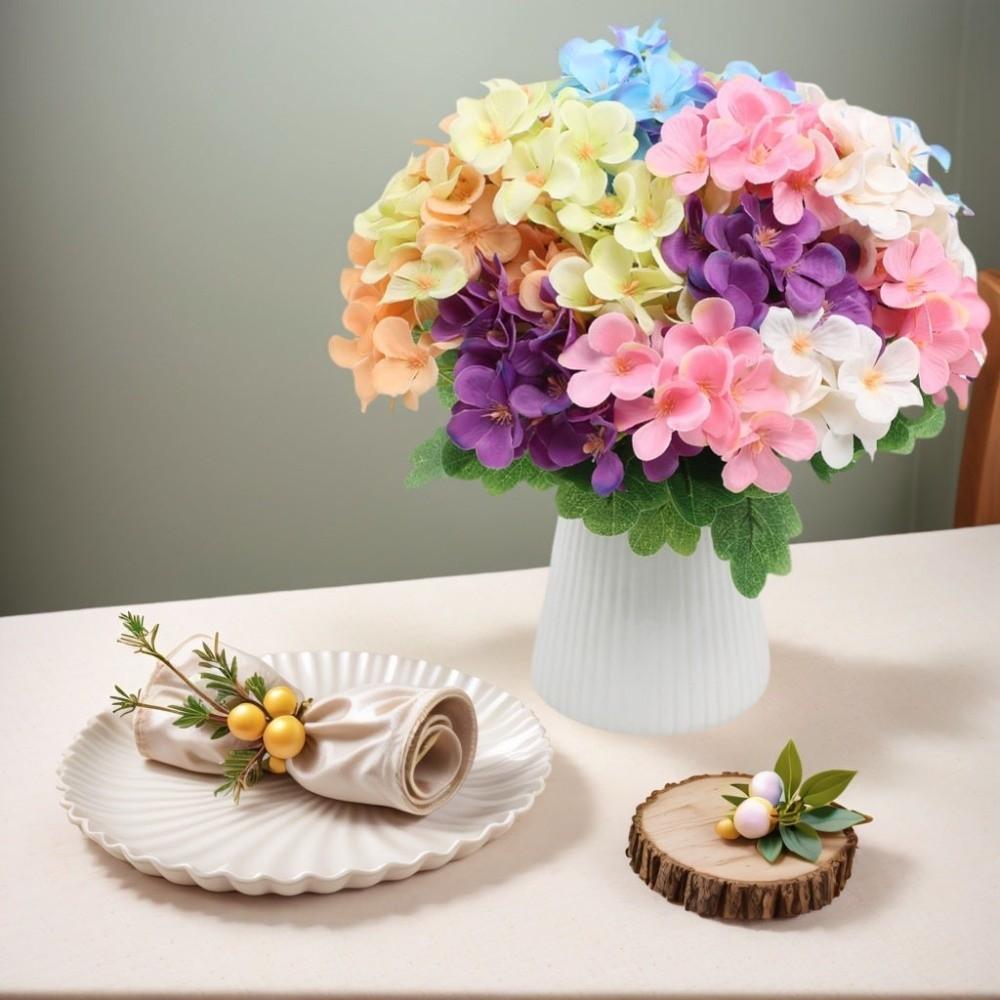 Dyed Edged Foam Flower Bouquet Silk Cloth Hydrangea Fake Flower Ball Valentine's Day Gift