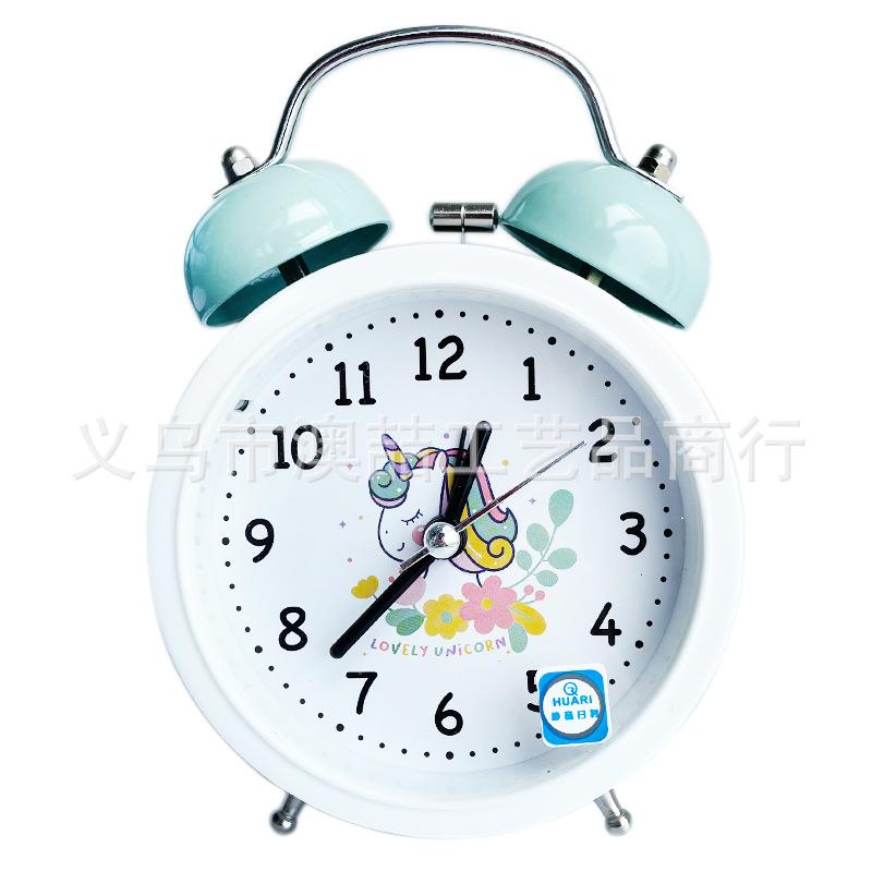 Alarm clock for students and children, get-up artifact, silent bedside, alarm for boys and girls with lights, new cartoon hour clock