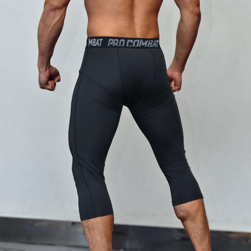Мужские обтягивающие компрессионные тренировочные брюки для бега для бега, брюки для фитнеса, детские баскетбольные спортивные обтягивающие укороченные брюки 3/4