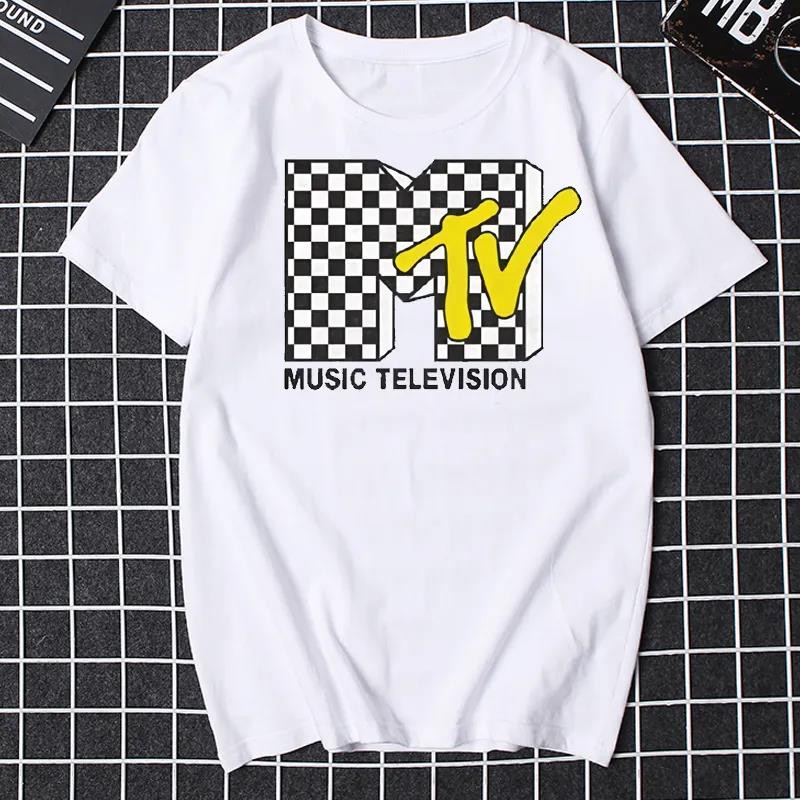 Графическая футболка MTV Music Television Женская Смешная Унисекс Одежда Мода Хип-Хоп ТВ Футболка Большого Размера 100% Хлопок Унисекс Футболка