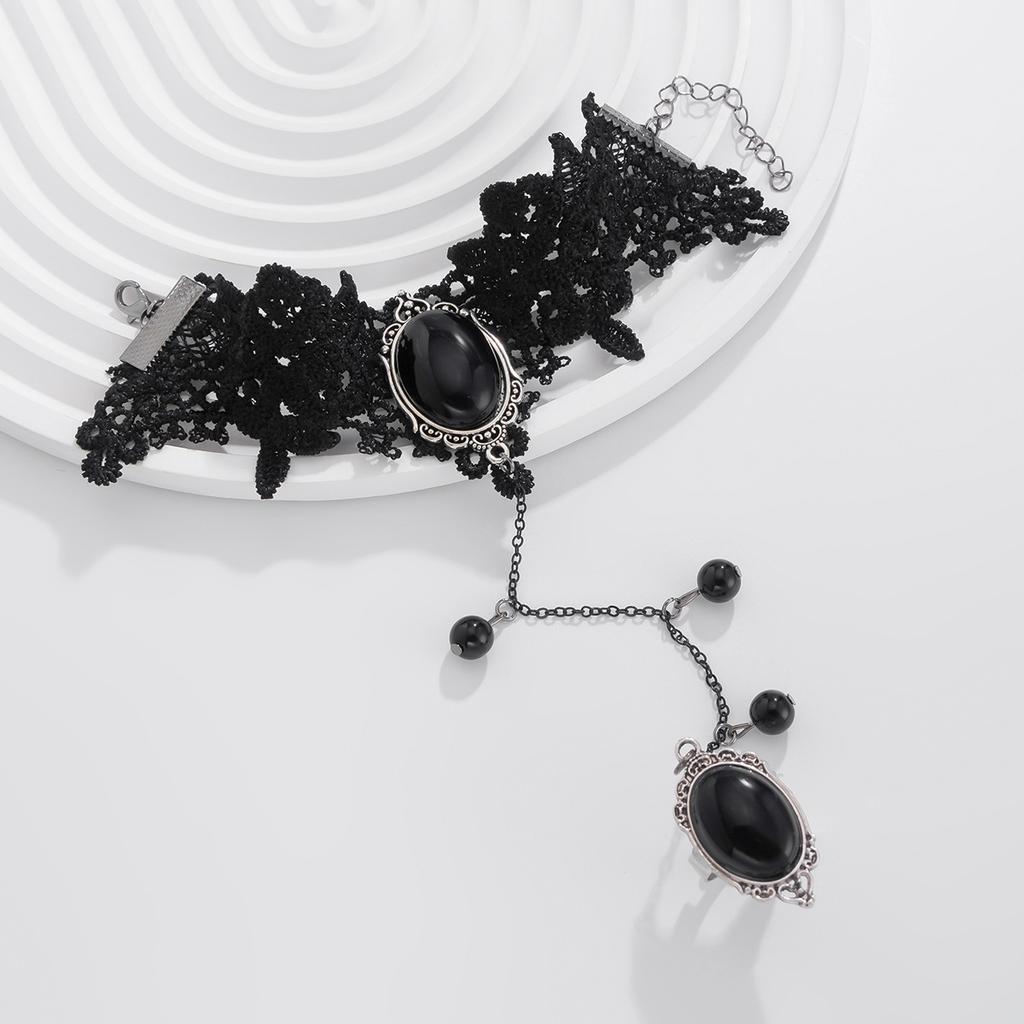 Сексуальные готические украшения с красными розами, персонализированный и креативный темный кружевной кружевной браслет на палец