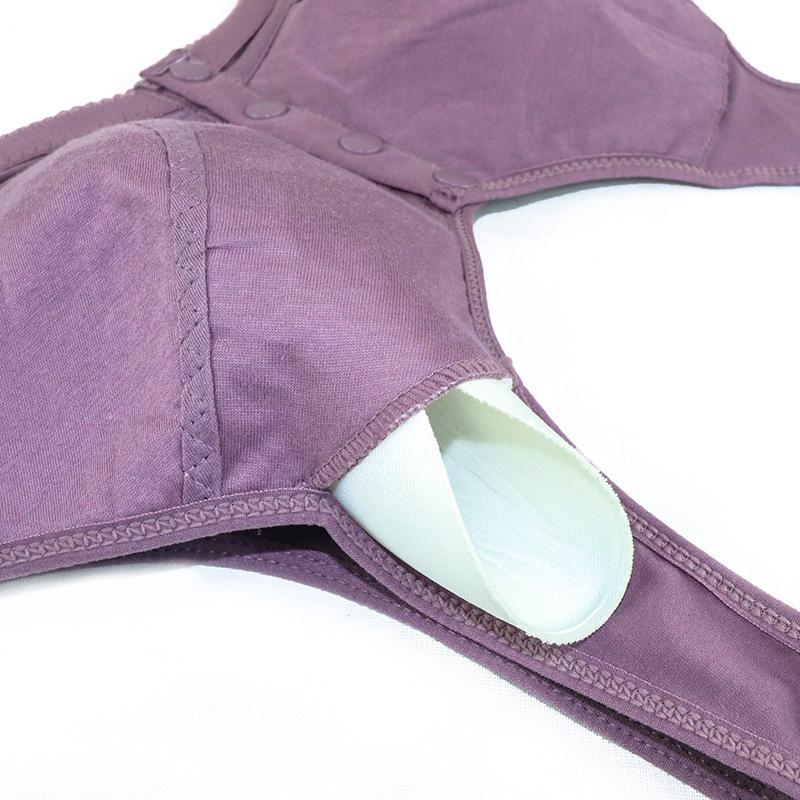 Нижнее белье с кружевным цветком и пуговицами спереди, женский бюстгальтер в стиле жилетки для людей среднего и пожилого возраста, большой размер, нижнее белье без стального кольца