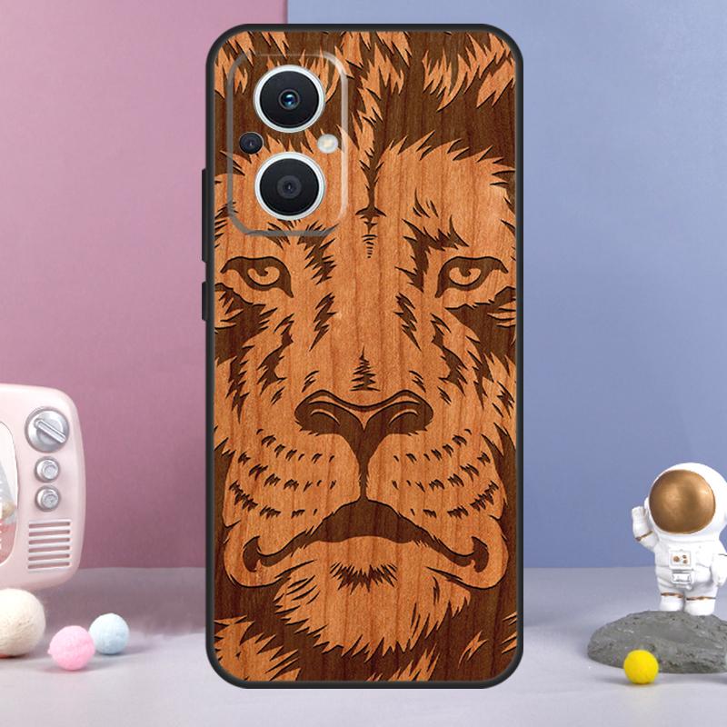 Чехол Funda Деревянное Животное Олень Лев Слон Для OPPO Reno 13 F 11F 12F 14F 10 11 12 14 Pro 7 8 Lite Чехол OPPO Find X6 X5 X8 X9 Pro